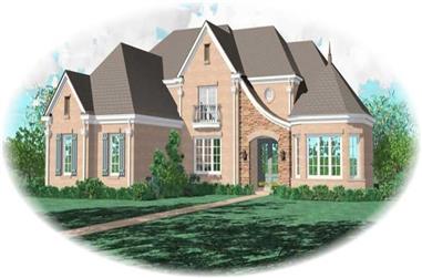 4-Bedroom, 4363 Sq Ft French House Plan - 170-1960 - Front Exterior