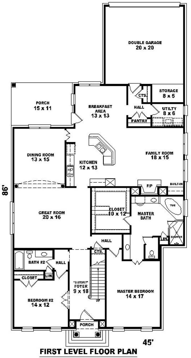 Floor Plan First Story of Luxury Plan #170-1965