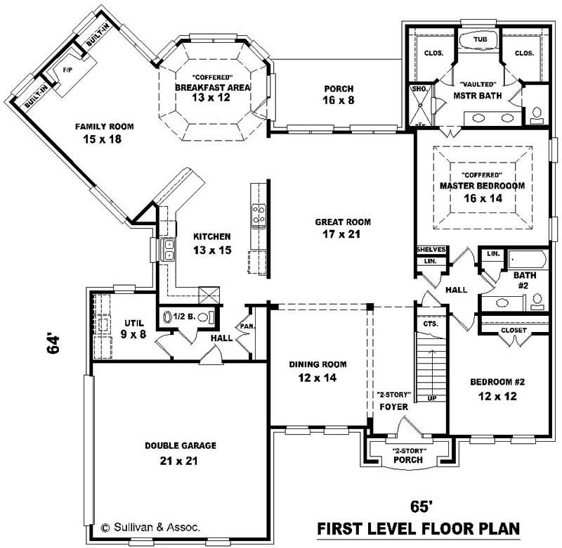 Floor Plan First Story of Luxury Plan #170-1978