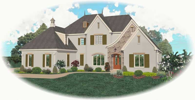 Front view of Country home (ThePlanCollection: House Plan #170-1984)