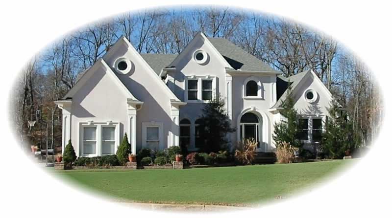 Front view of French home (ThePlanCollection: House Plan #170-1997)