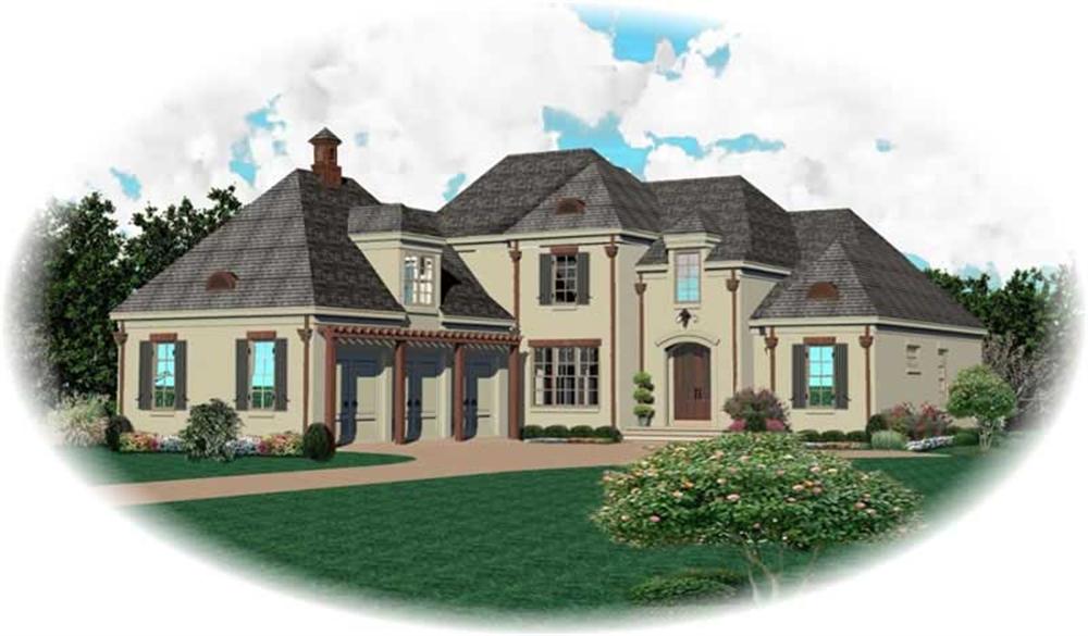 Front view of Country home (ThePlanCollection: House Plan #170-2027)