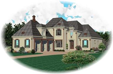 3-Bedroom, 3843 Sq Ft Country House Plan - 170-2027 - Front Exterior