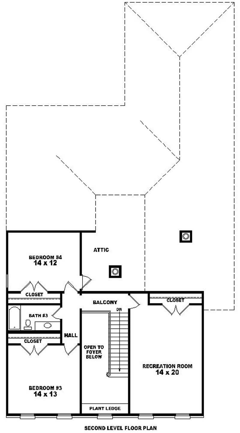 Floor Plan Second Story of Luxury Plan #170-2029