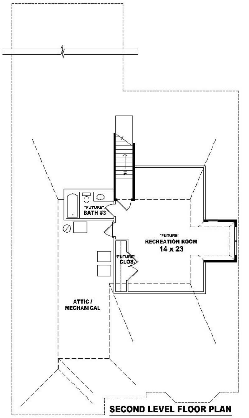 Floor Plan Second Story of French Plan #170-2031