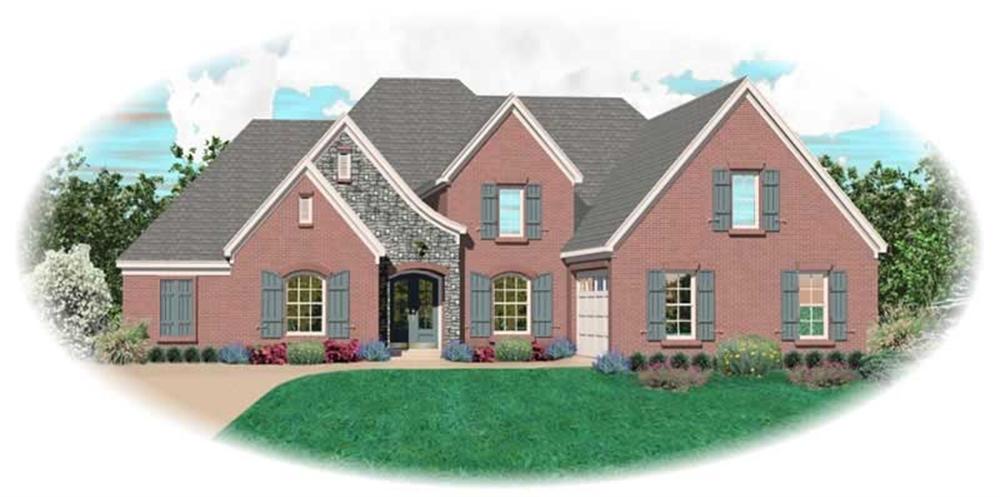 Front view of Country home (ThePlanCollection: House Plan #170-2033)