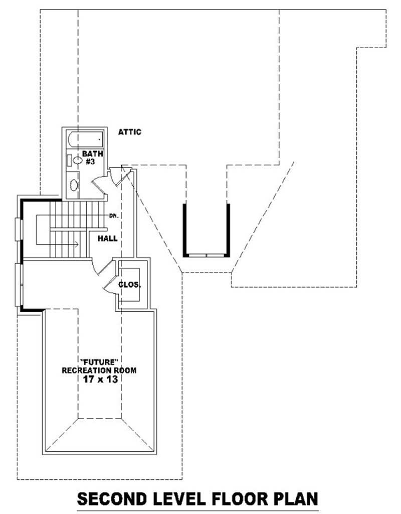 Floor Plan Second Story of French Plan #170-2039
