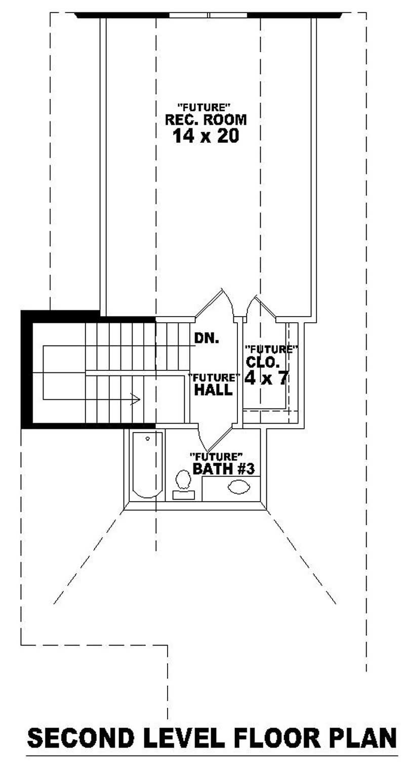 Floor Plan Second Story of French Plan #170-2041