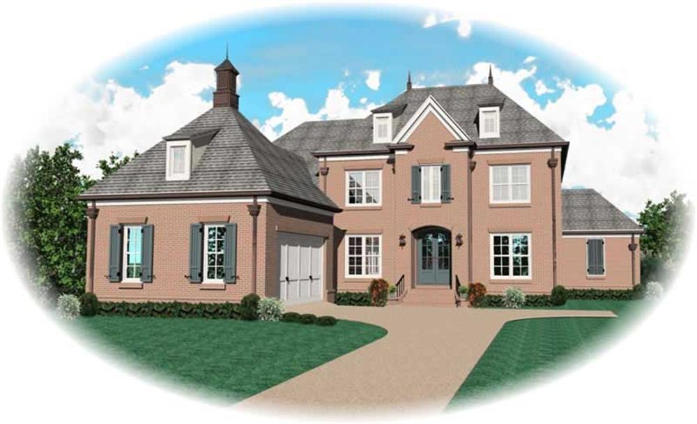 Front view of Country home (ThePlanCollection: House Plan #170-2069)