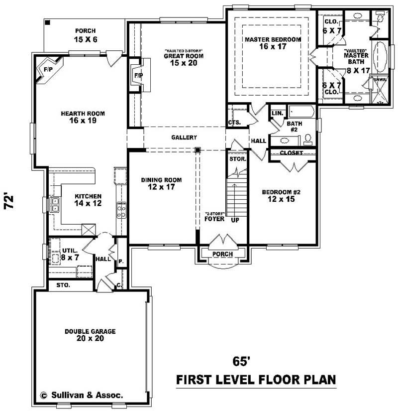 Floor Plan First Story of Country Plan #170-2069