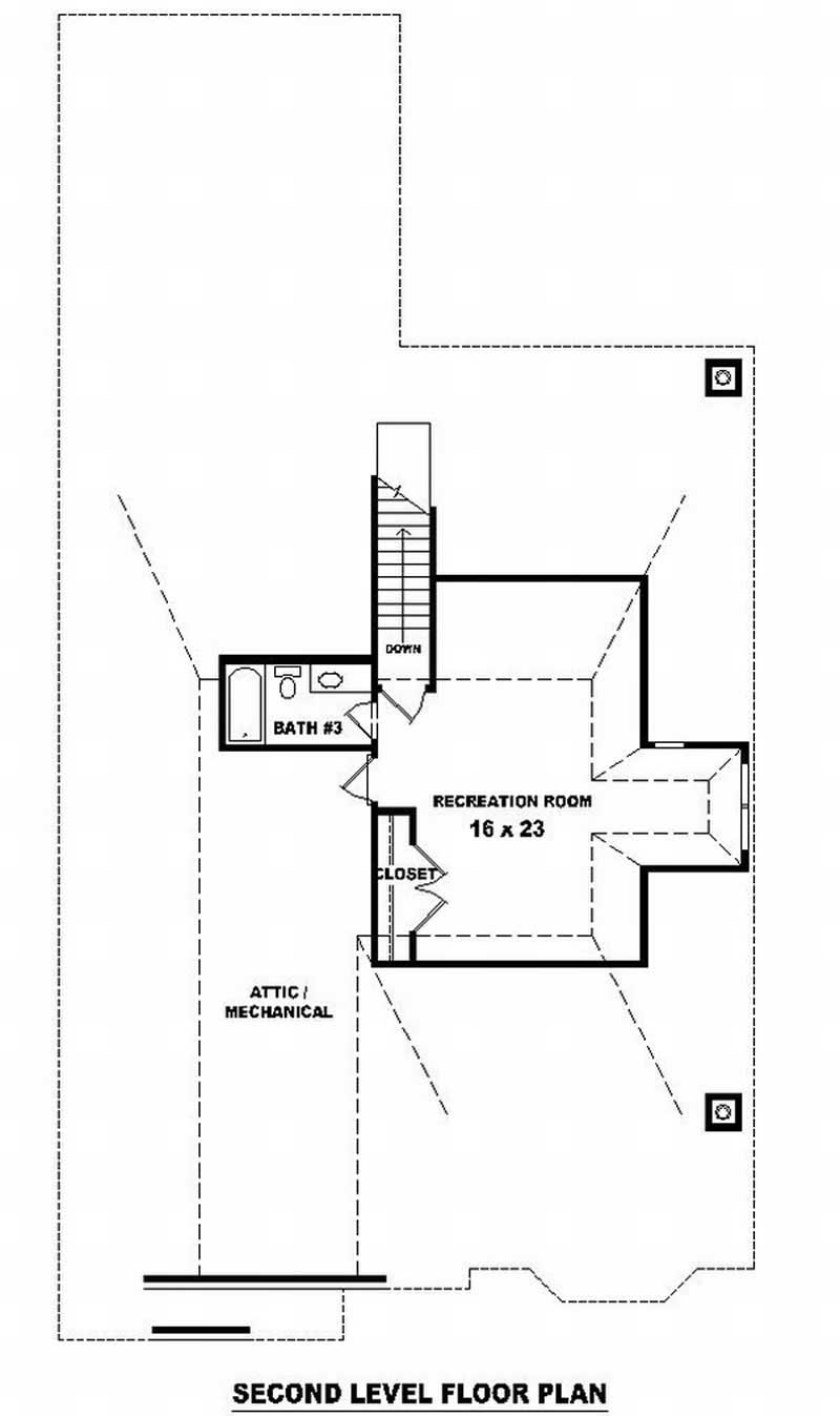 Floor Plan Second Story of French Plan #170-2071