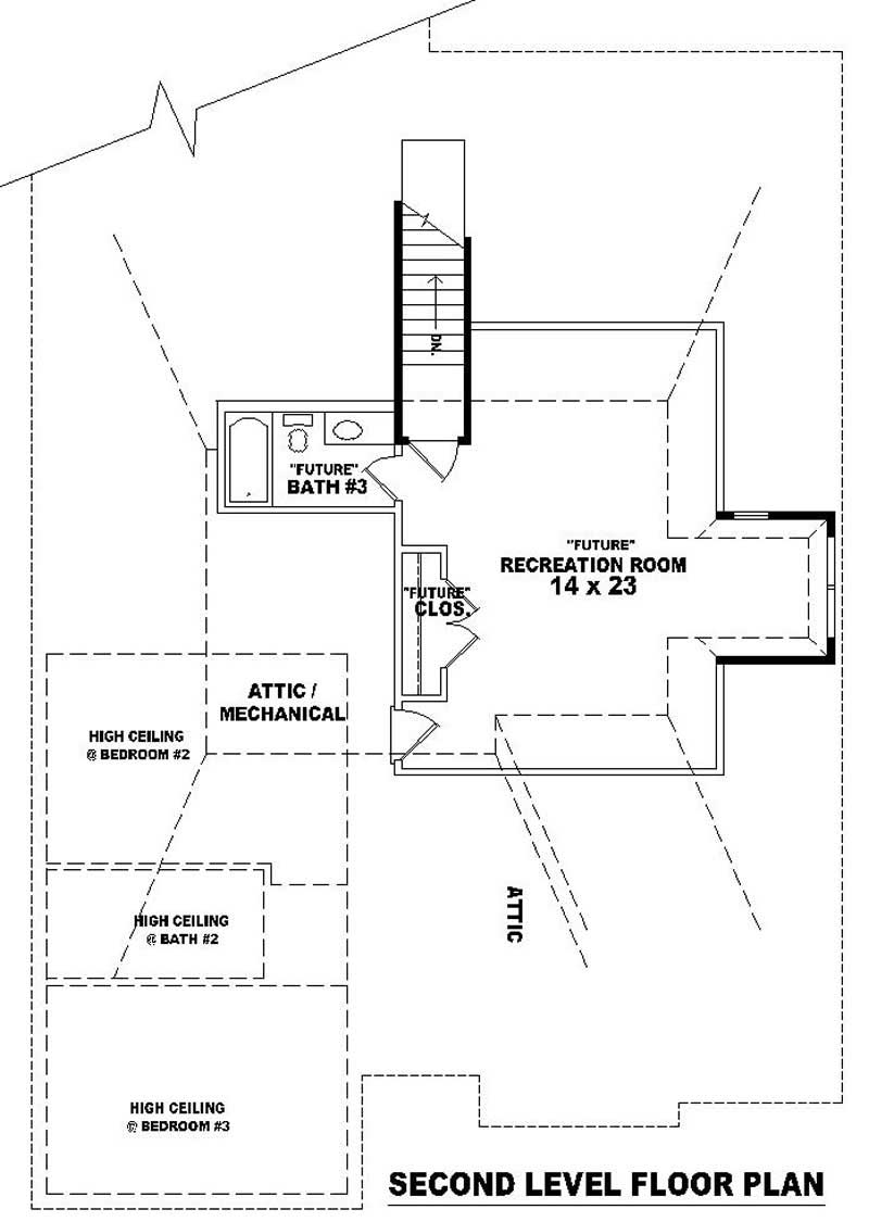 Floor Plan Second Story of French Plan #170-2075