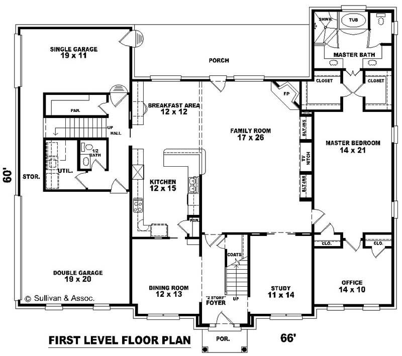 Floor Plan First Story of Luxury Plan #170-2076