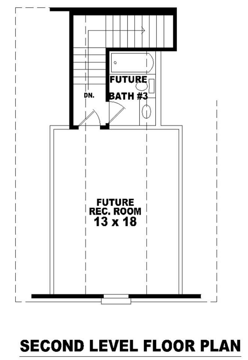 Floor Plan Second Story of French Plan #170-2093