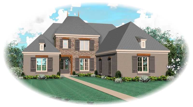 Front view of Country home (ThePlanCollection: House Plan #170-2095)