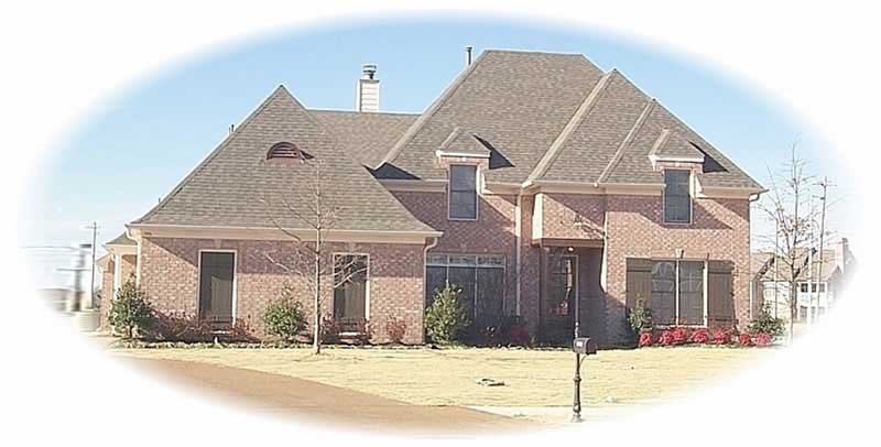 Front view of French home (ThePlanCollection: House Plan #170-2105)