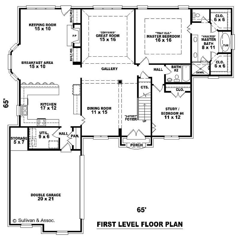 Floor Plan First Story of Country Plan #170-2111