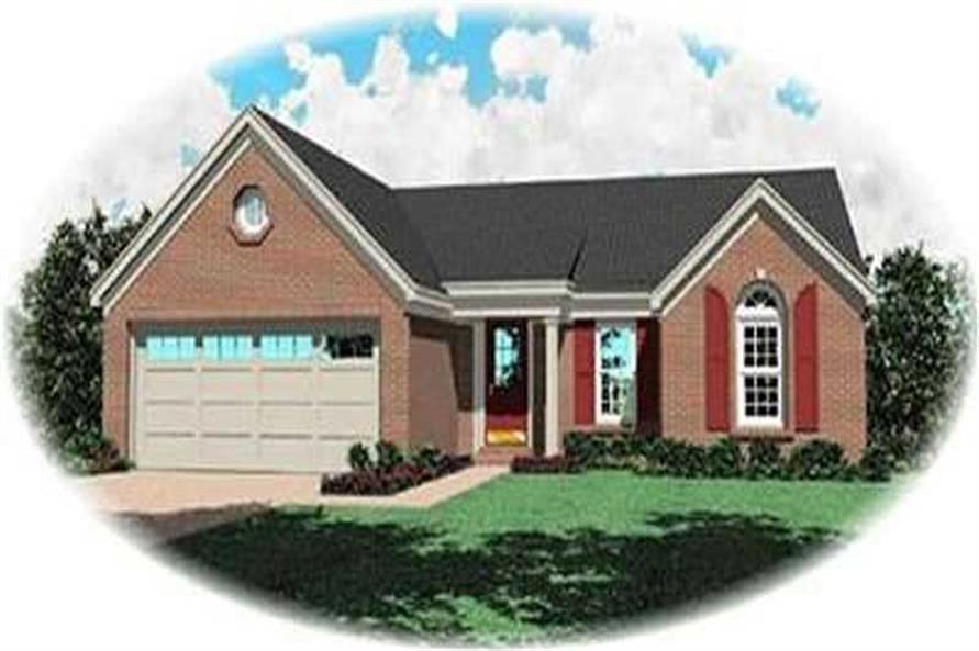 3-Bedroom, 1199 Sq Ft Ranch House Plan - 170-2123 - Front Exterior