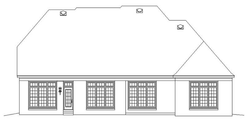 Home Plan Rear Elevation of this 3-Bedroom,3722 Sq Ft Plan -170-2133