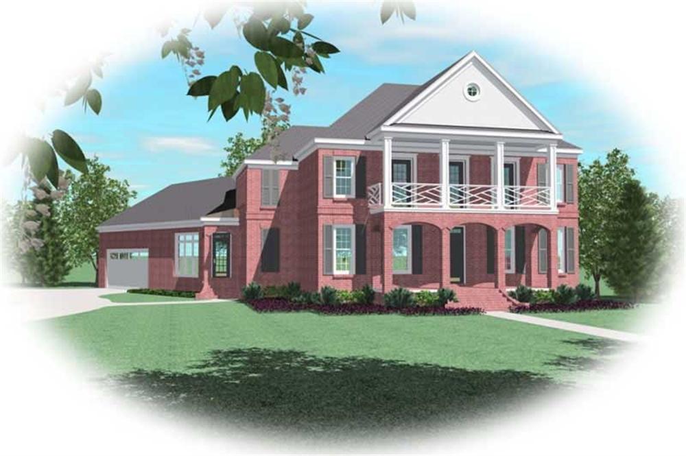 Front view of Luxury home (ThePlanCollection: House Plan #170-2137)