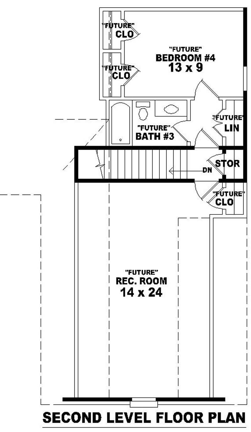 Floor Plan Second Story of French Plan #170-2141