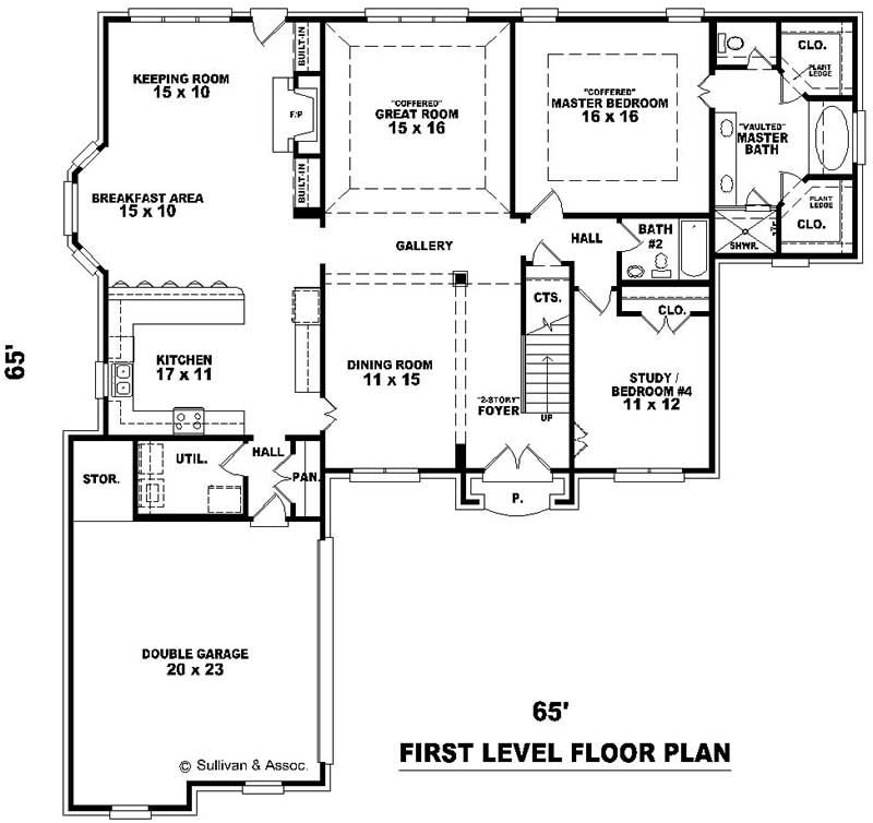 Floor Plan First Story of French Plan #170-2143
