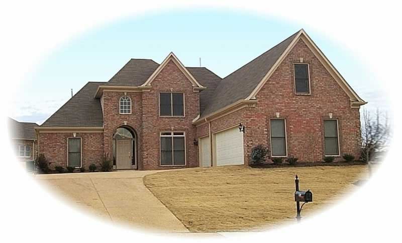 Front view of French home (ThePlanCollection: House Plan #170-2153)