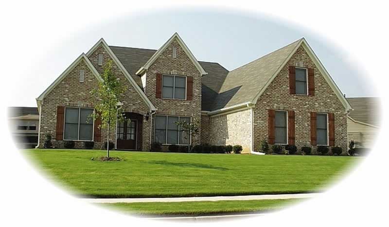 Front view of French home (ThePlanCollection: House Plan #170-2154)