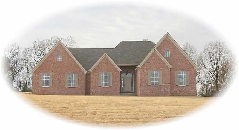 Front view of French home (ThePlanCollection: House Plan #170-2155)