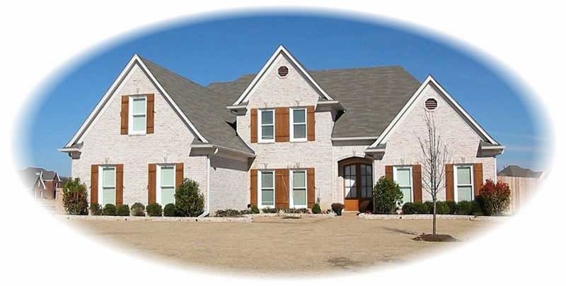 Front view of French home (ThePlanCollection: House Plan #170-2158)