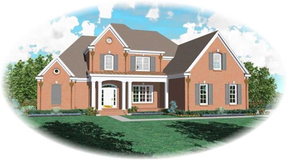 Front view of Luxury home (ThePlanCollection: House Plan #170-2159)