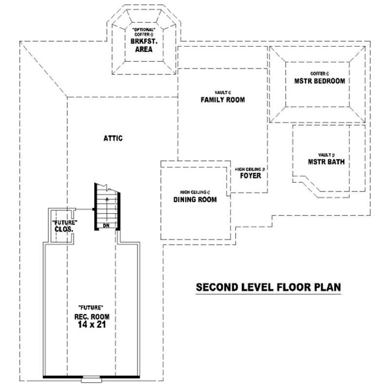 Floor Plan Second Story of French Plan #170-2162