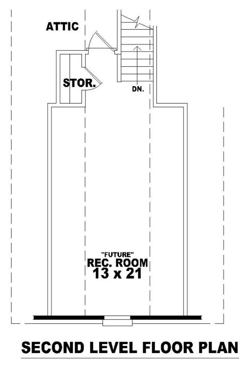 Floor Plan Second Story of French Plan #170-2167