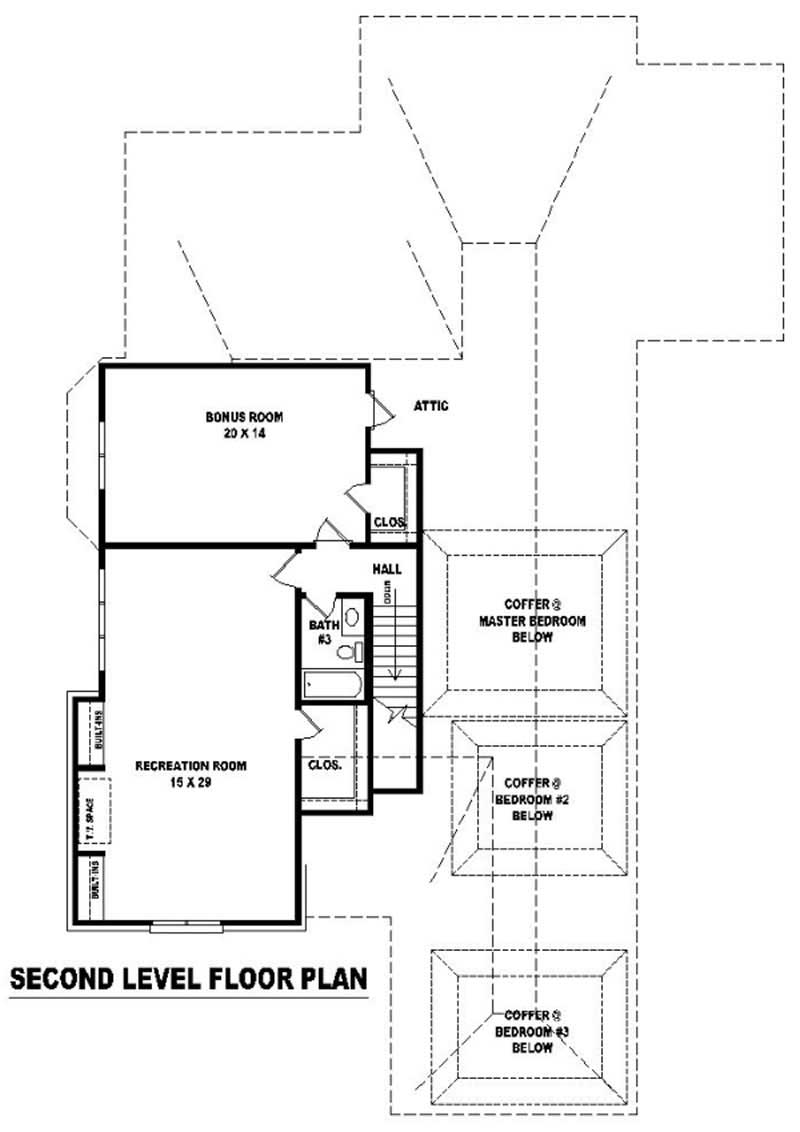 Floor Plan Second Story of French Plan #170-2168