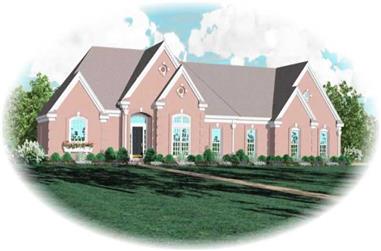 4-Bedroom, 2988 Sq Ft French House Plan - 170-2184 - Front Exterior