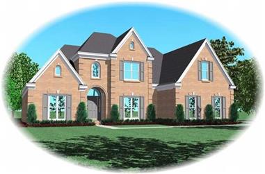 4-Bedroom, 3326 Sq Ft French House Plan - 170-2187 - Front Exterior