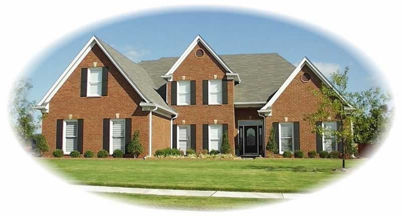 Front view of French home (ThePlanCollection: House Plan #170-2195)