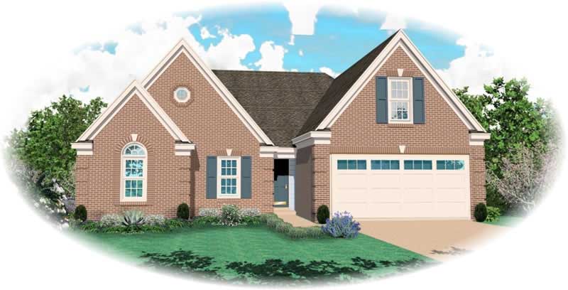 Front view of Traditional home (ThePlanCollection: House Plan #170-2203)