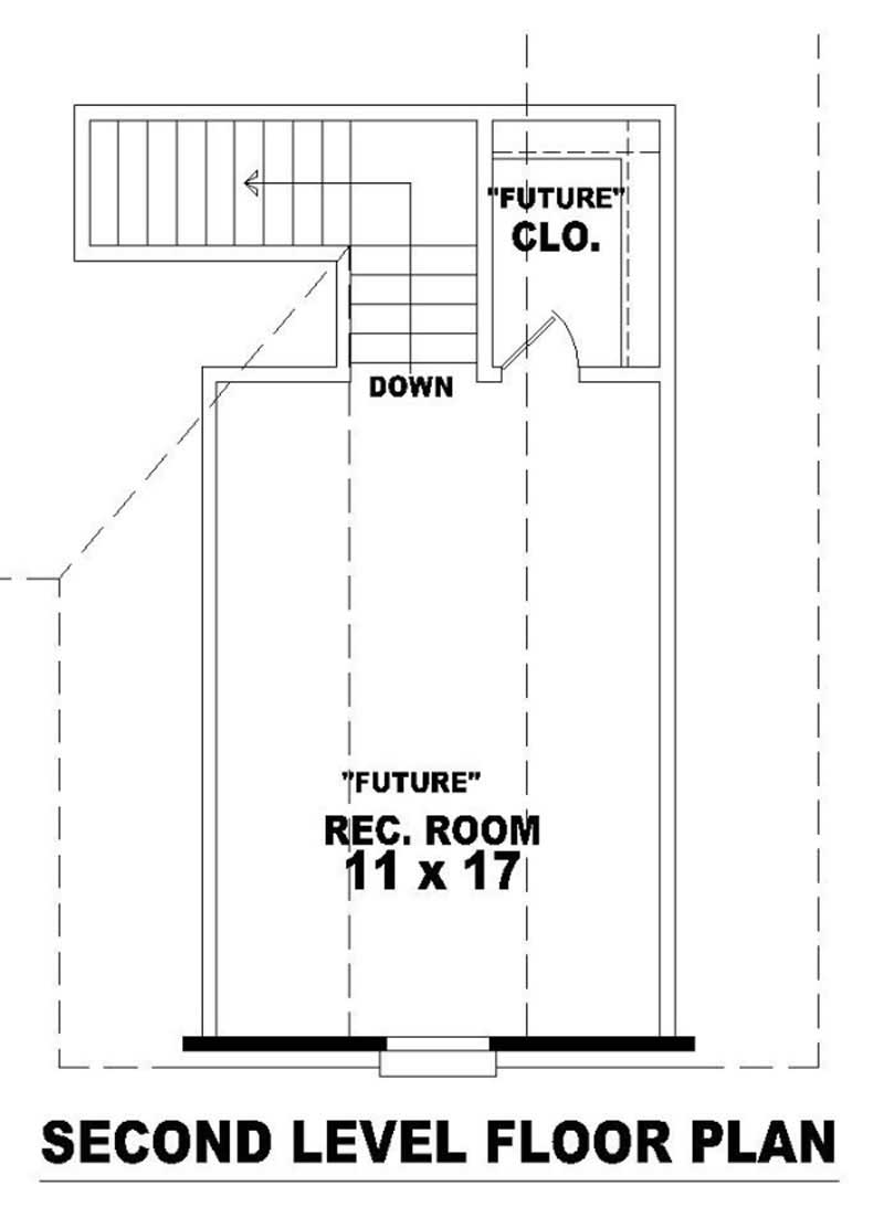 Floor Plan Second Story of Traditional Plan #170-2203