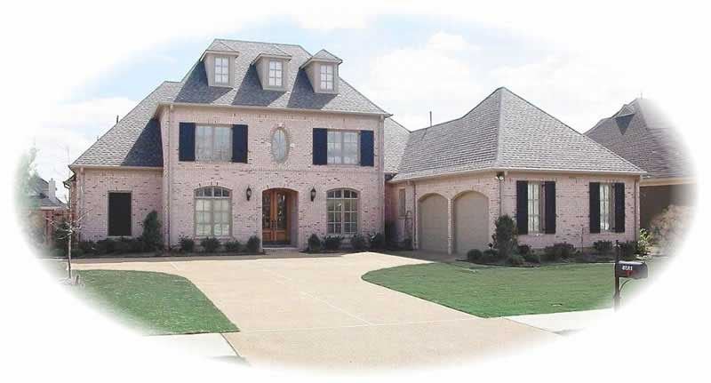 Front view of French home (ThePlanCollection: House Plan #170-2206)