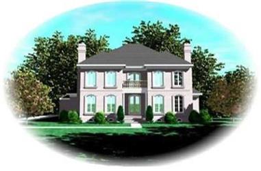 4-Bedroom, 4850 Sq Ft Colonial House Plan - 170-2215 - Front Exterior