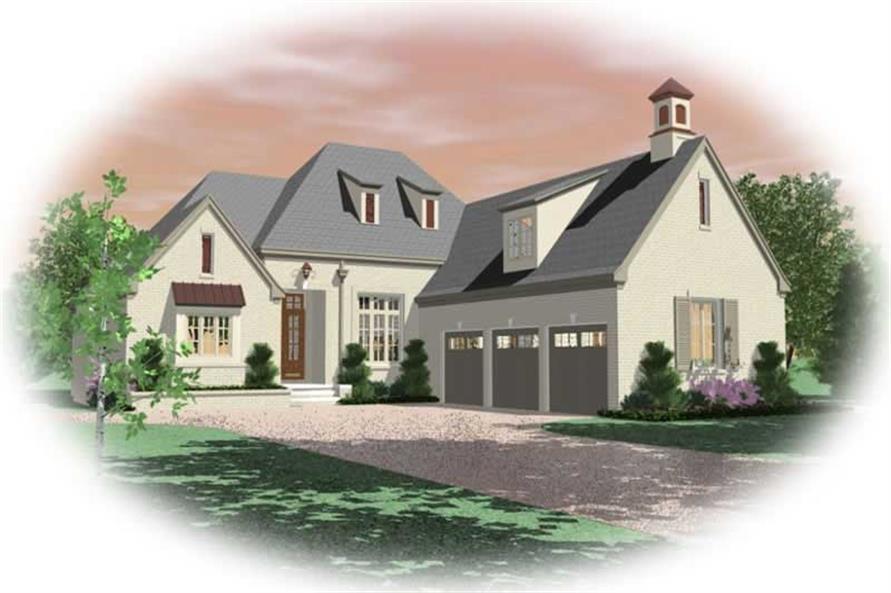 3-Bedroom, 3089 Sq Ft French House Plan - 170-2224 - Front Exterior