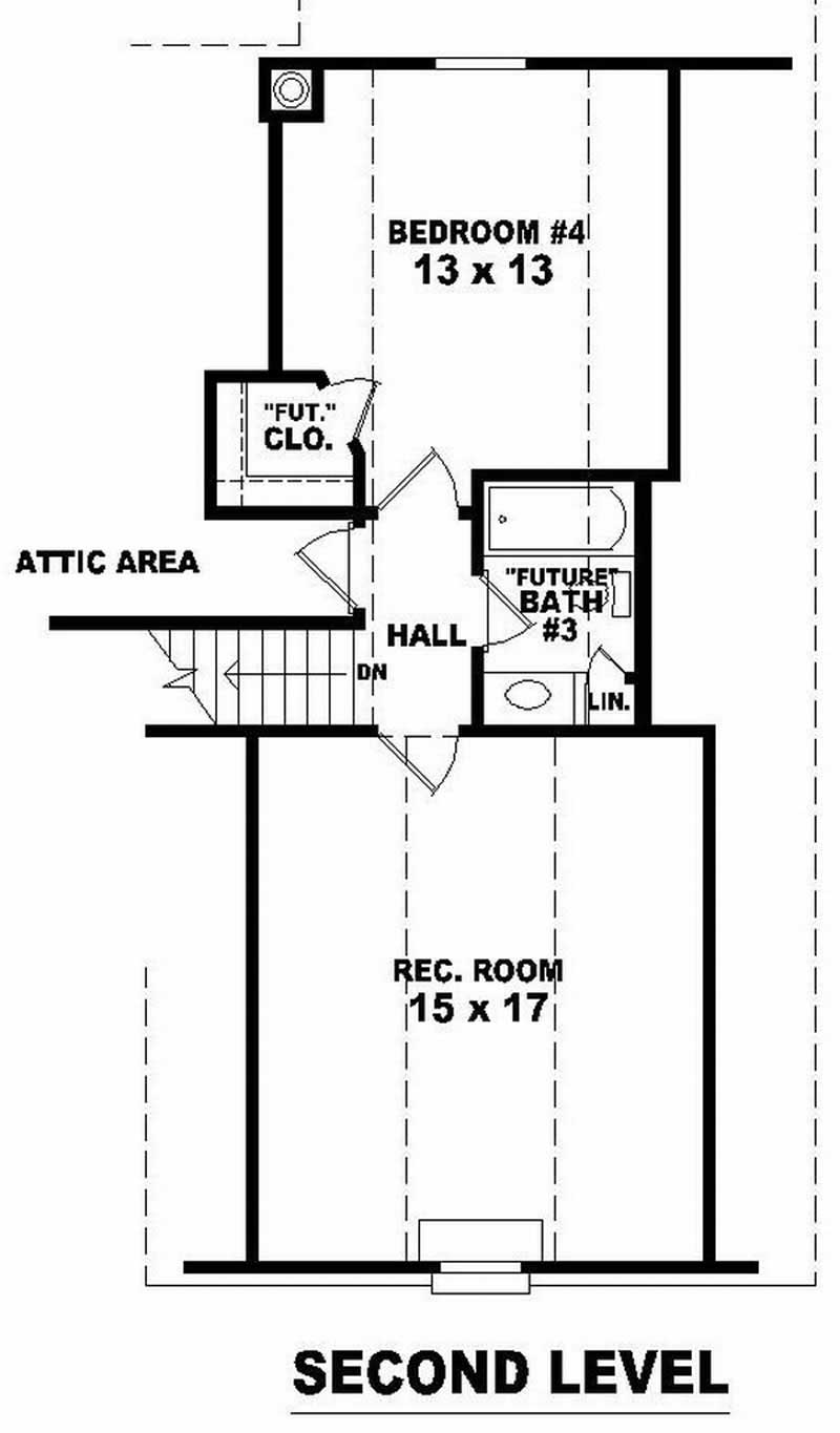 Floor Plan Second Story of French Plan #170-2227