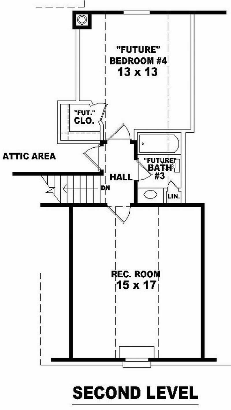 Floor Plan Second Story of French Plan #170-2229