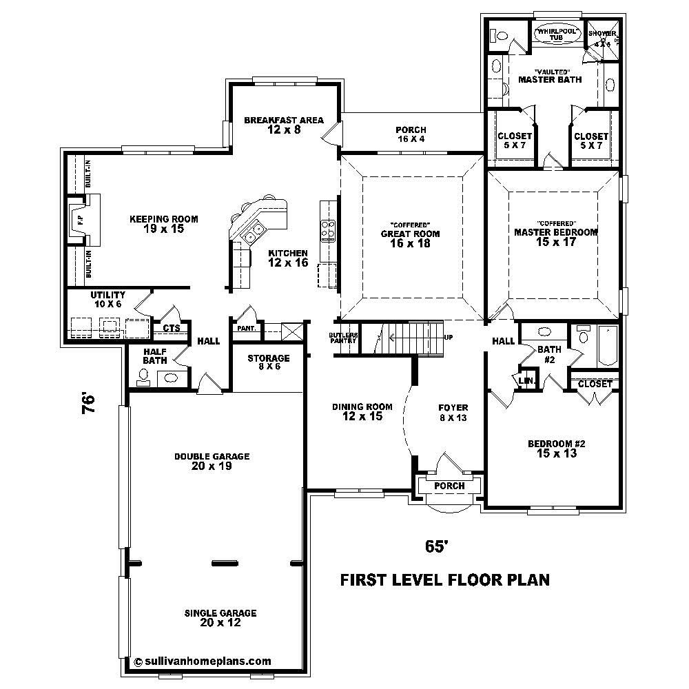 Floor Plan First Story of French Plan #170-2259