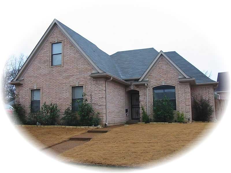 Front view of French home (ThePlanCollection: House Plan #170-2271)