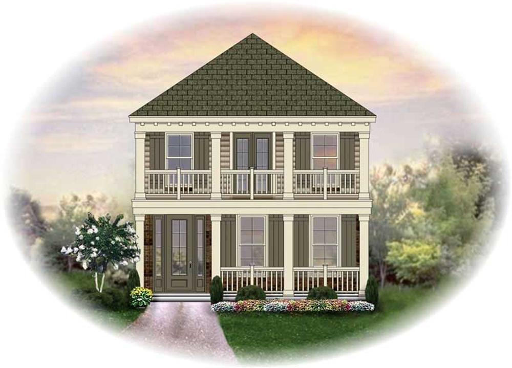 Front view of Traditional home (ThePlanCollection: House Plan #170-2273)