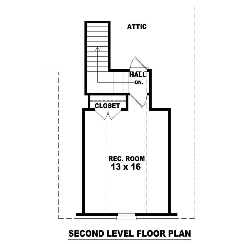 Floor Plan Second Story of French Plan #170-2278