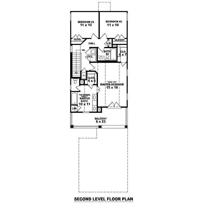 Floor Plan Second Story of Small House Plans #170-2284
