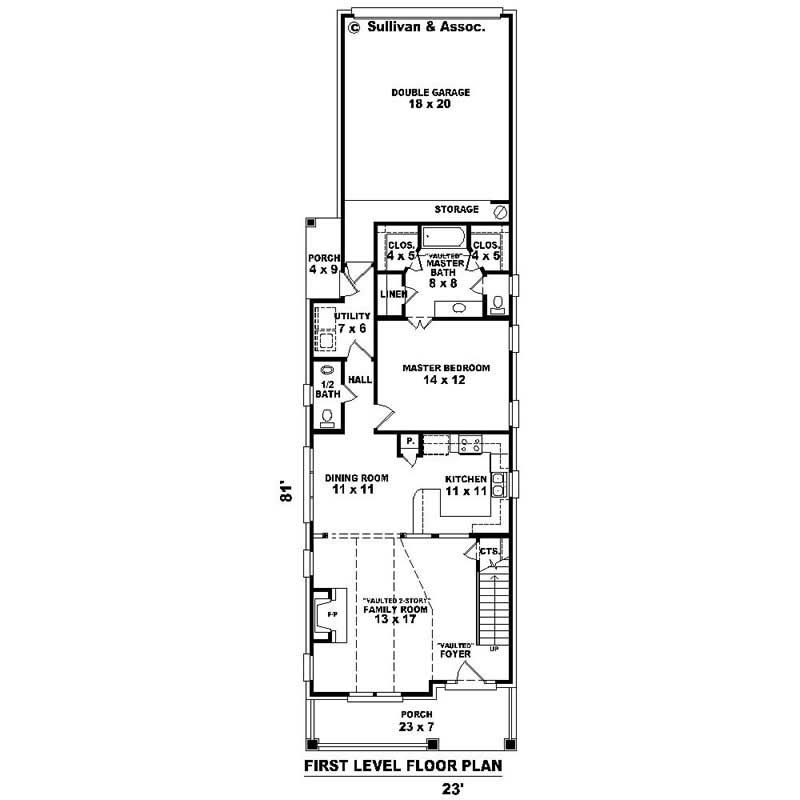 Floor Plan First Story of Small House Plans #170-2289